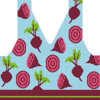 PRINT "Beet It" Vest: size F- front panel with duplicate stitch ONLY FINAL